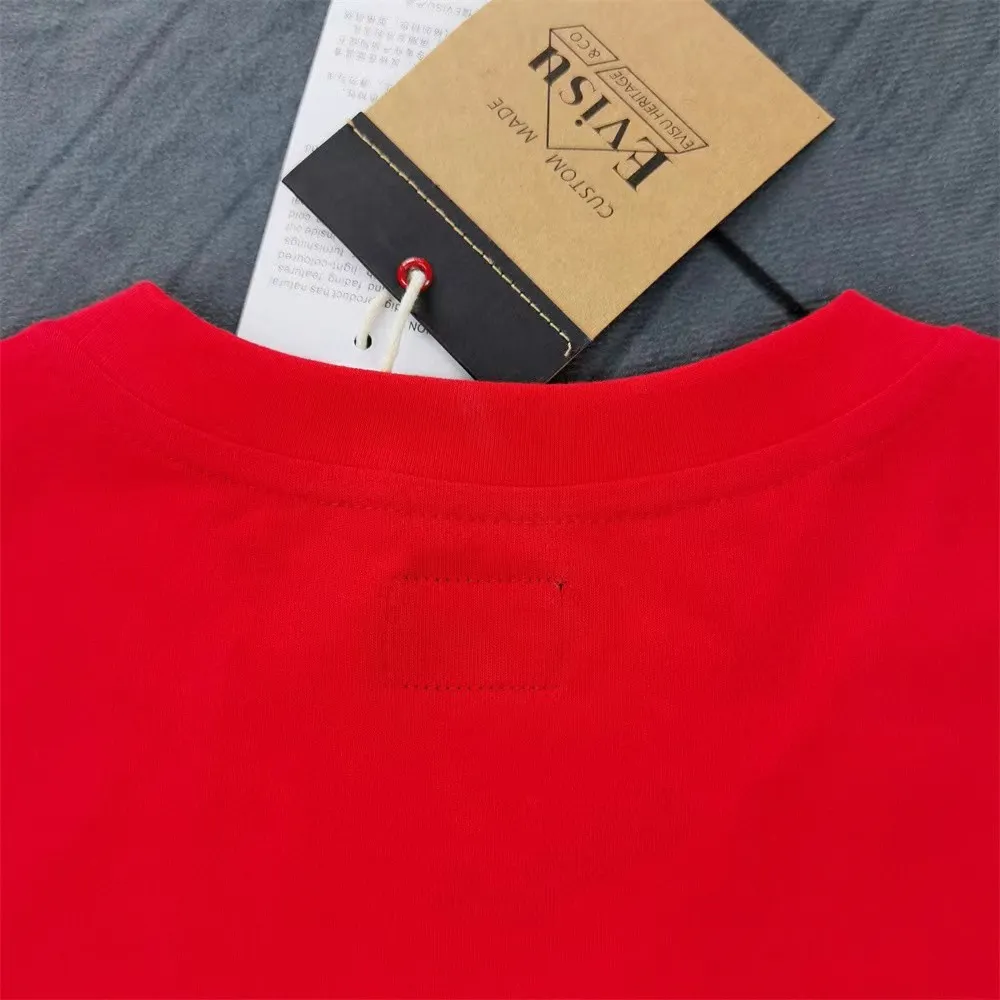 Evisu 2025New Arrival T ⚠ Quality⚠ Same Style T 。 ，Black S-XXL，White S-XXL，Gray M-XXL，Red S-XXL， Red M-XXL